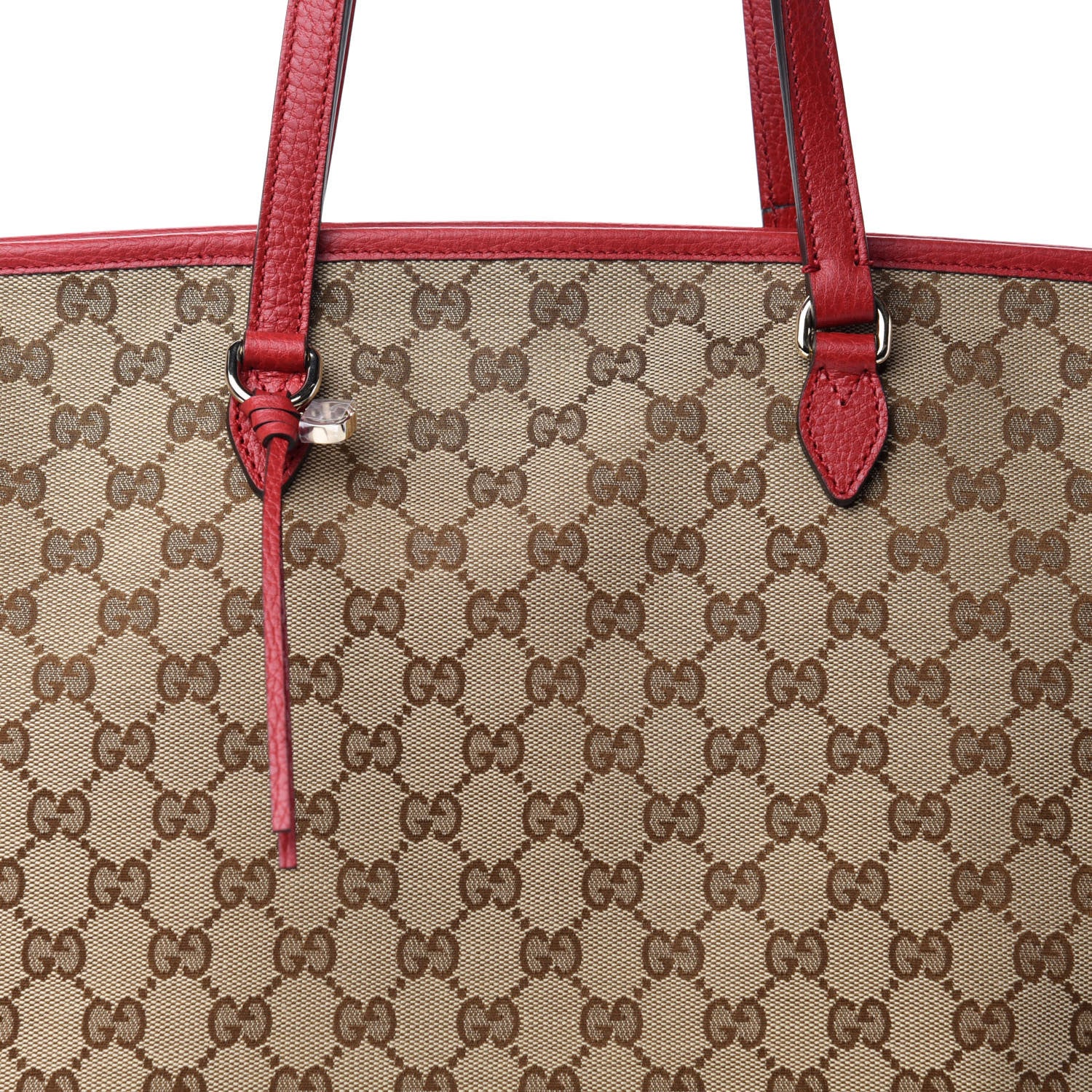 Gucci Monogram Bree Zippered Tote Beige Red 10 of 10