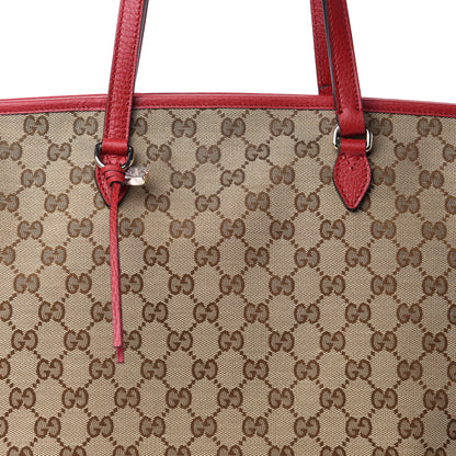 Gucci Monogram Bree Zippered Tote Beige Red 10 of 10