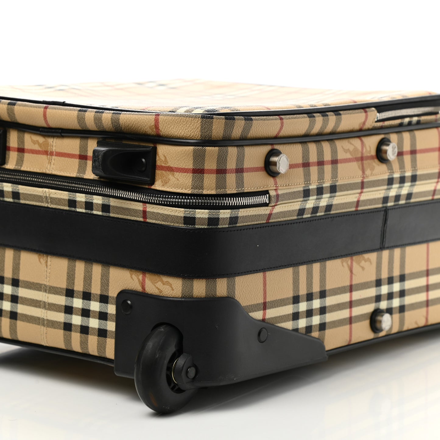 Coated Canvas Haymarket Check Carry-On Suitcase Black