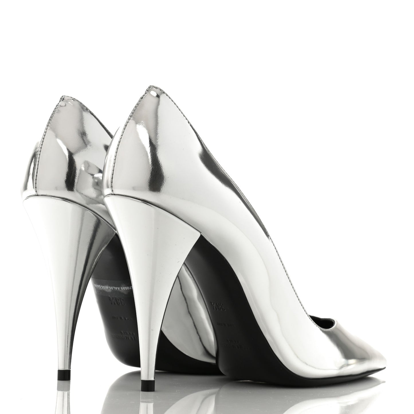 Calfskin Kiki 100 Pumps 38.5 Silver