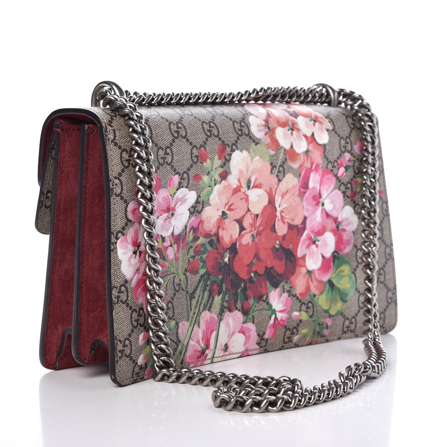Gucci GG Supreme Monogram Blooms Small Dionysus Shoulder Bag Beige Multicolor Dry Rose 4 of 8