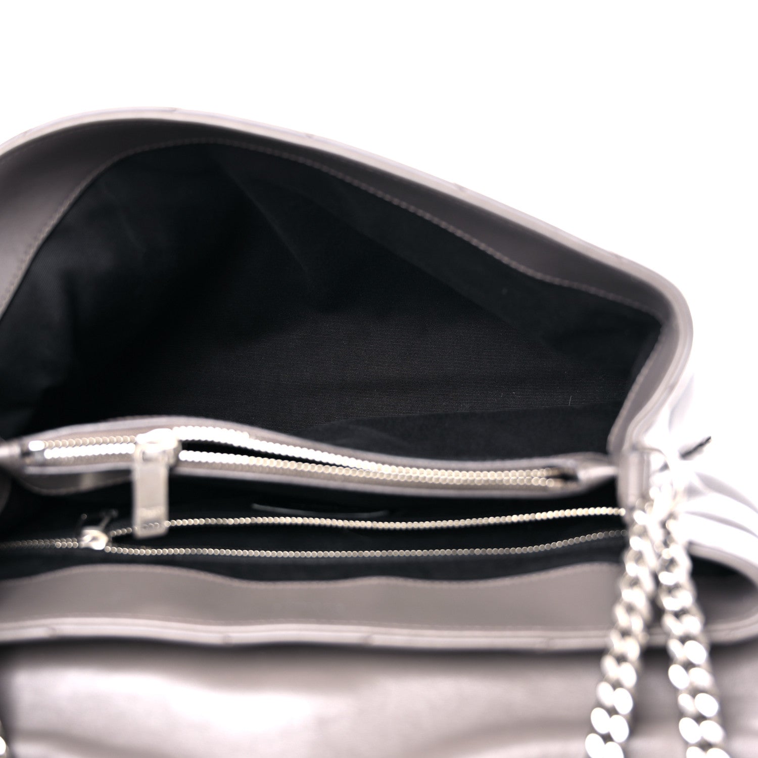 Saint Laurent Calfskin Y Quilted Monogram Medium Loulou Chain Satchel Asphalt 5 of 13