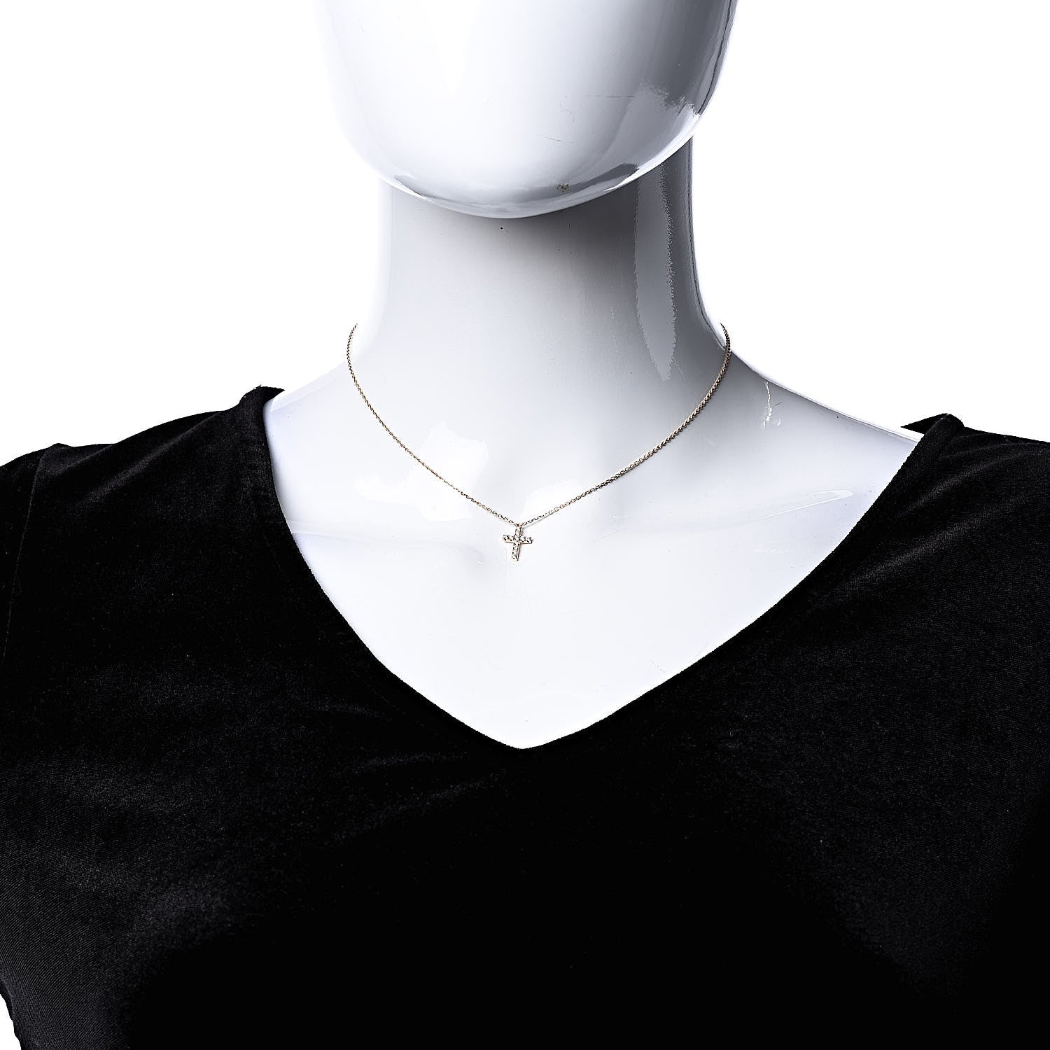 Cartier 18K Pink Gold Diamond Symbols Cross Pendant Necklace 2 of 6