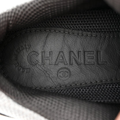 Chanel Mesh Suede Calfskin Womens CC Sneakers 37.5 Grey 6 of 14