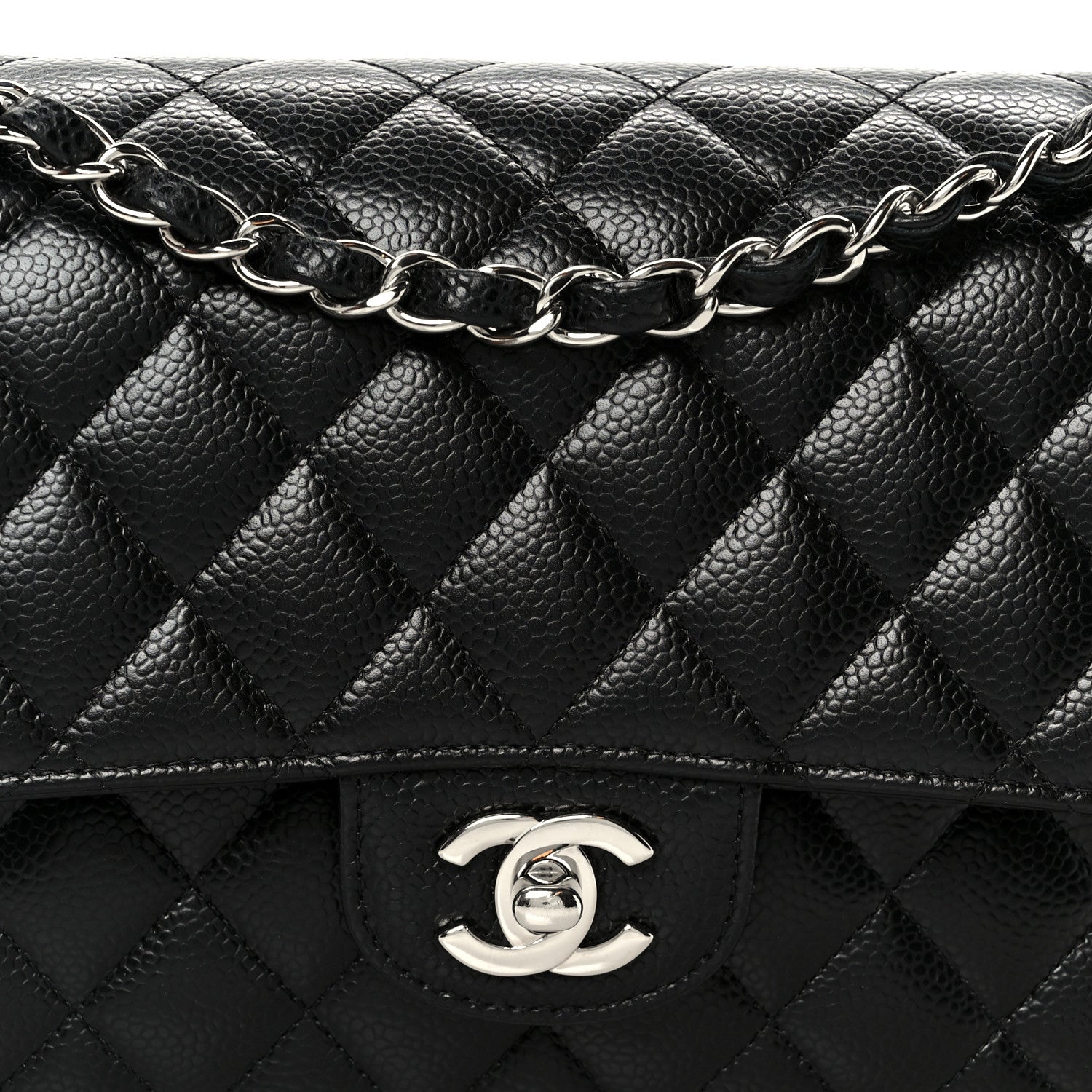 Chanel Caviar Quilted Medium Double Flap Black 9 of 12