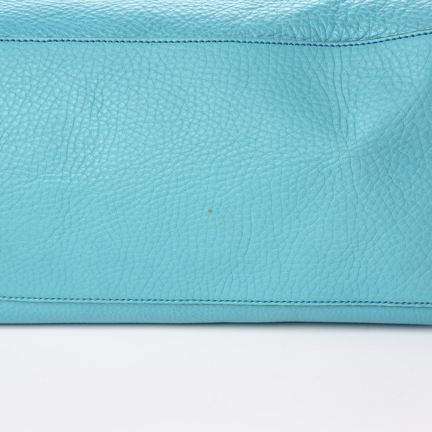 Pebbled Calfskin Large Soho Chain Shoulder Bag Turquoise