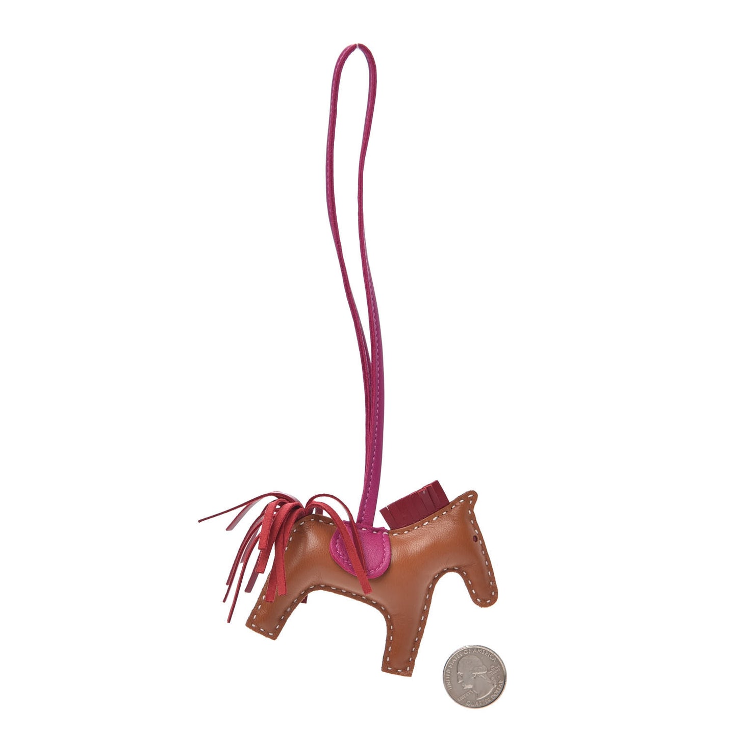 Milo Lambskin Grigri Rodeo Horse Bag Charm PM Gold Rubis Rose Poupre