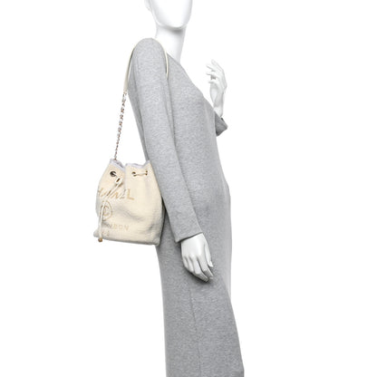 Chanel Lurex Boucle Deauville Drawstring Bucket Bag Ivory 2 of 11