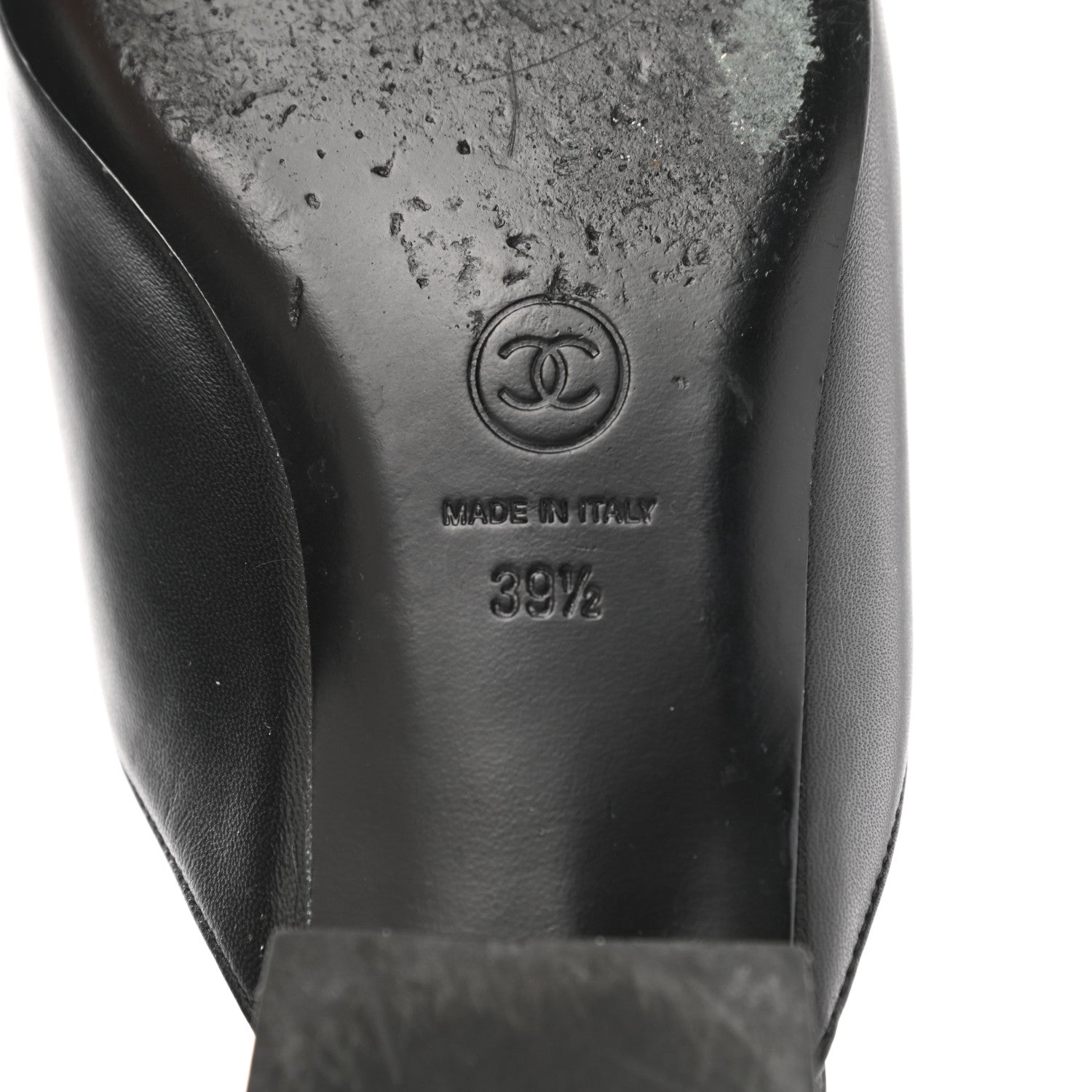 Chanel Lambskin Grosgrain Cap Toe CC Mules 39.5 Black 6 of 12