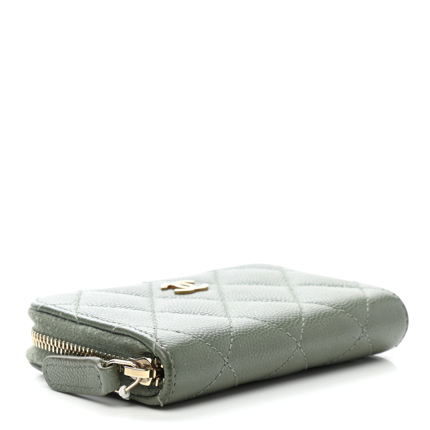 Chanel Iridescent Caviar Quilted Zip Coin Purse Green 4 of 11
