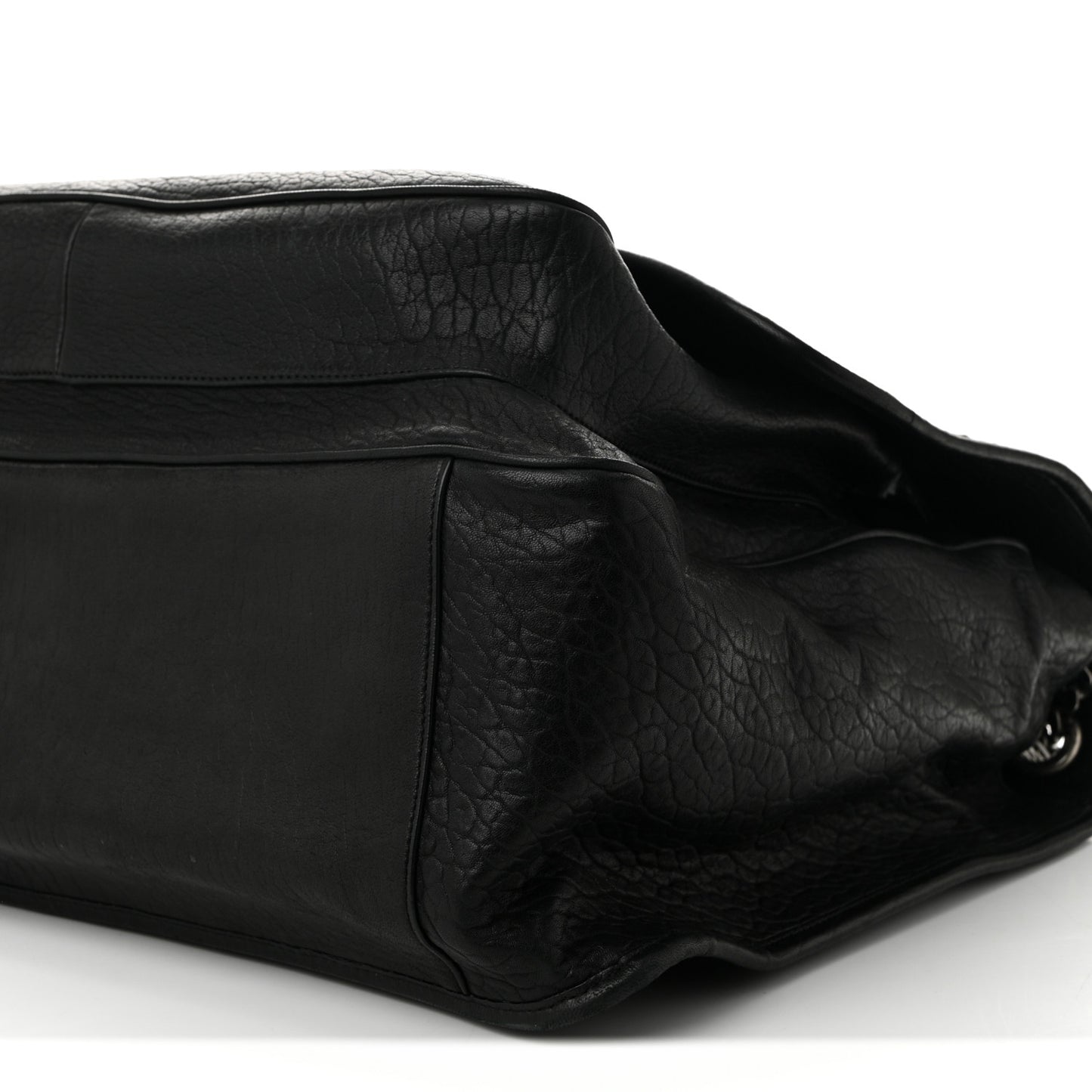 Grained Lambskin Monogram Oversized Niki Chain Satchel Black