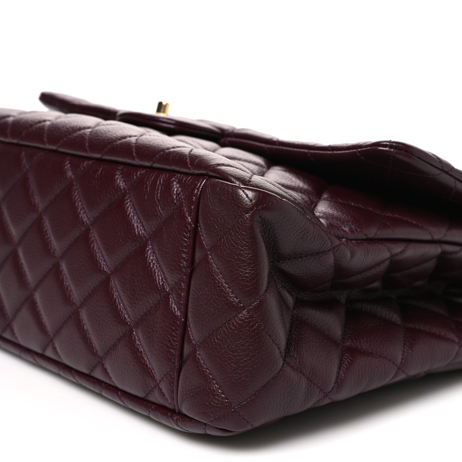 Chanel Grained Calfskin Quilted XXL Travel Flap Bag Burgundy 10 of 10