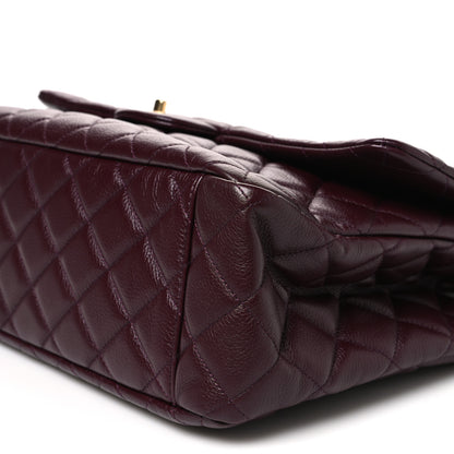 Chanel Grained Calfskin Quilted XXL Travel Flap Bag Burgundy 10 of 10