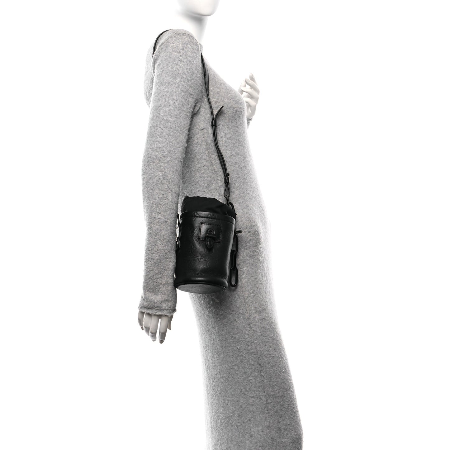 Shadow Monogram Chalk Nano Bag Black