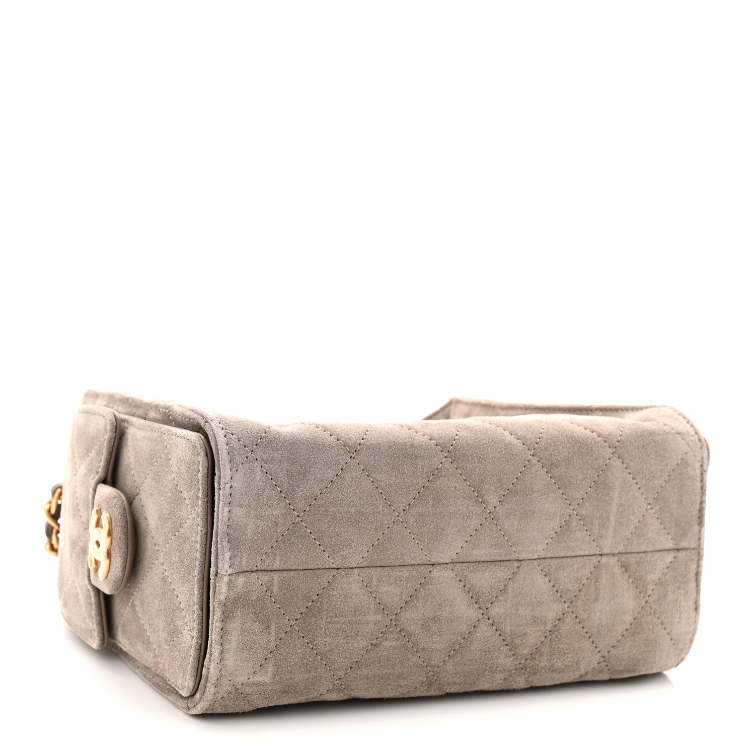 Chanel Suede Quilted Mini Chanel 25 Handbag Dark Grey 4 of 10