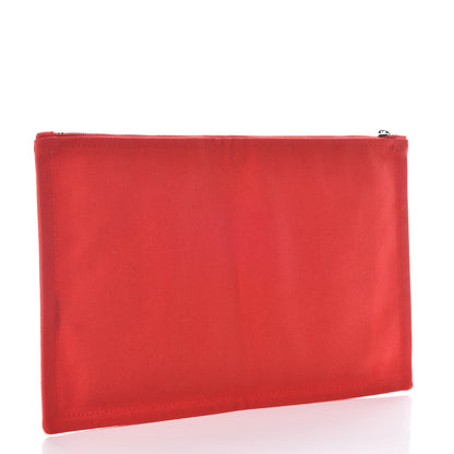 Hermes Toile Flat Yachting Pouch Rouge 3 of 8