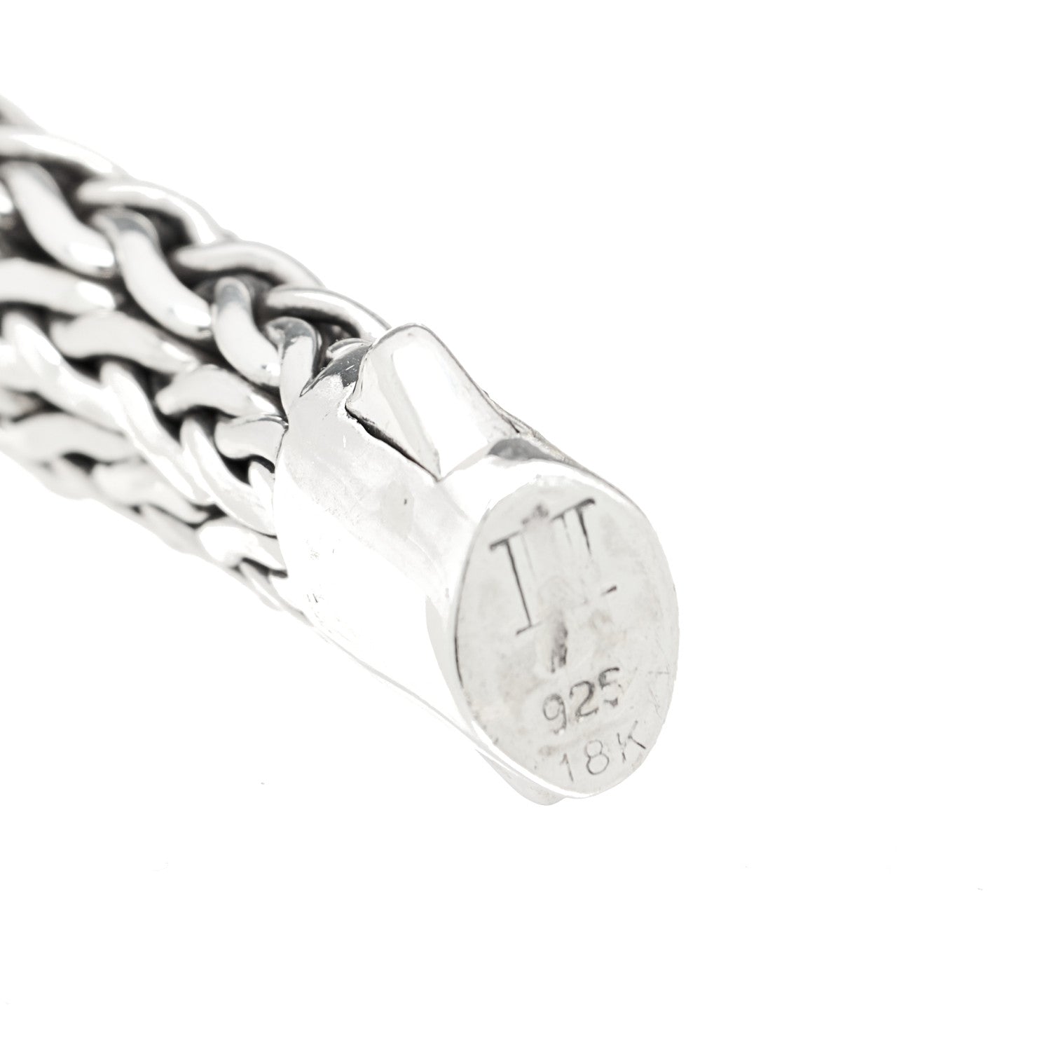 John Hardy Sterling Silver 18K Yellow Gold Diamond Quartz Batu Lens Station Bracelet 4 of 4