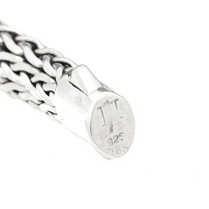 John Hardy Sterling Silver 18K Yellow Gold Diamond Quartz Batu Lens Station Bracelet 4 of 4