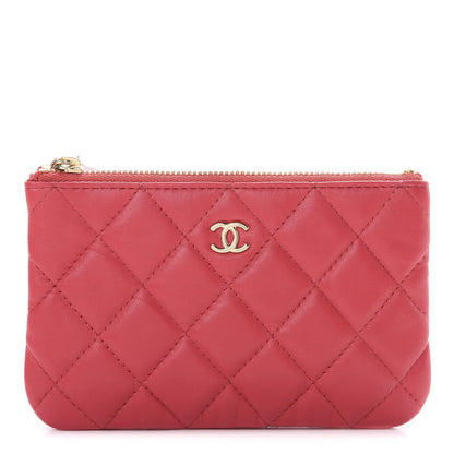 Chanel Lambskin Quilted Cosmetic Case Red 1 of 7