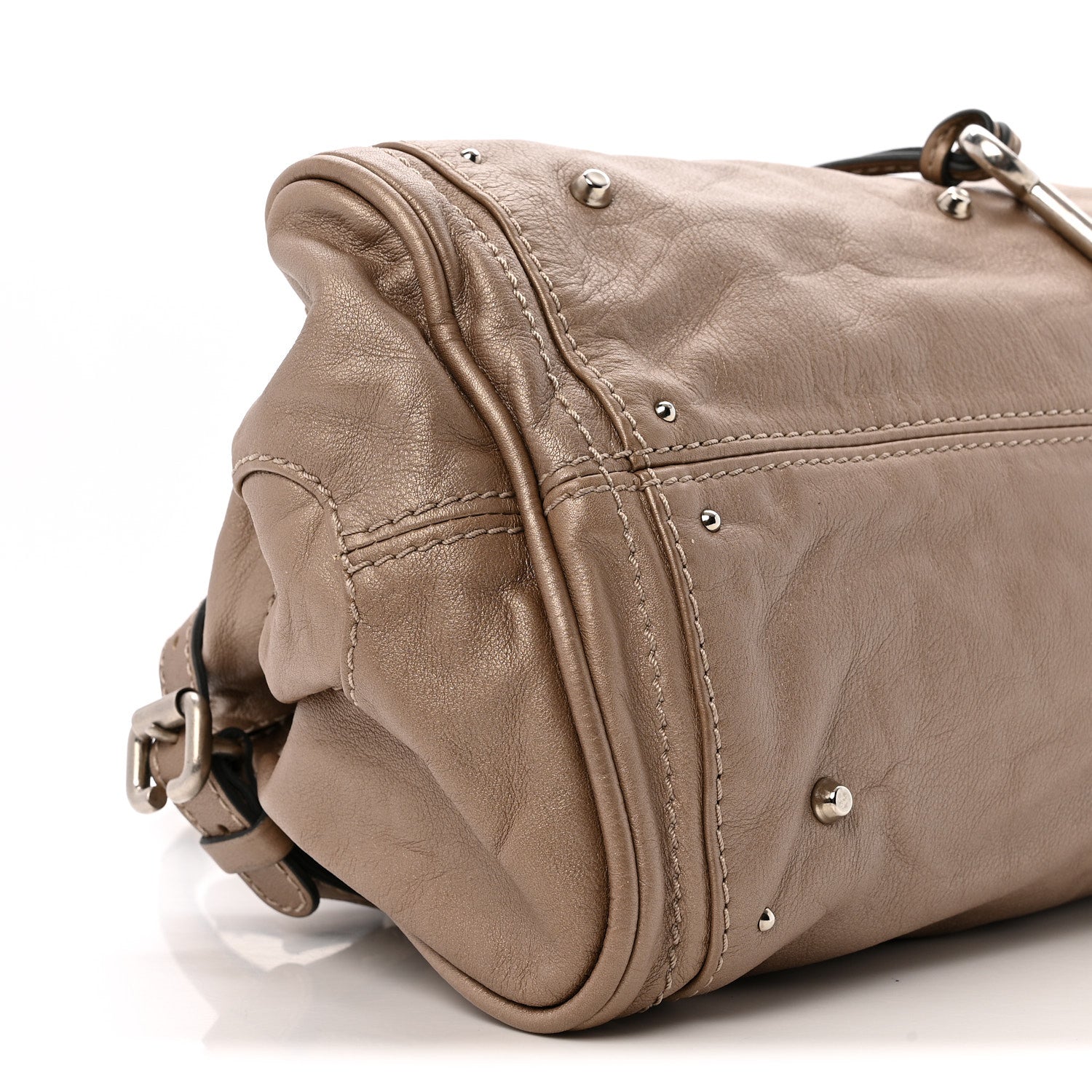 Chloe Metallic Calfskin Medium Paddington Satchel Taupe 9 of 14