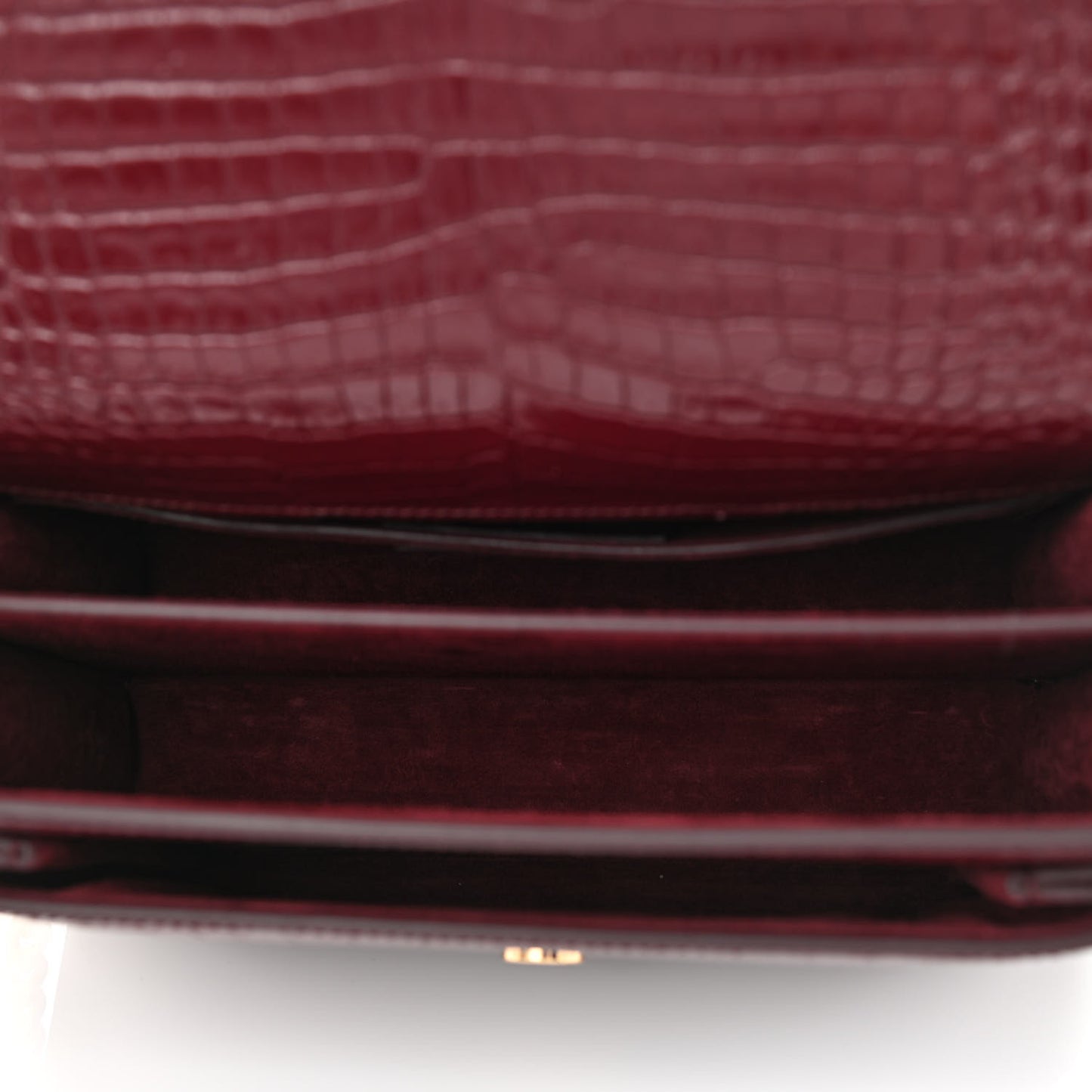 Calfskin Crocodile Embossed Medium Monogram Sunset Rouge Legion