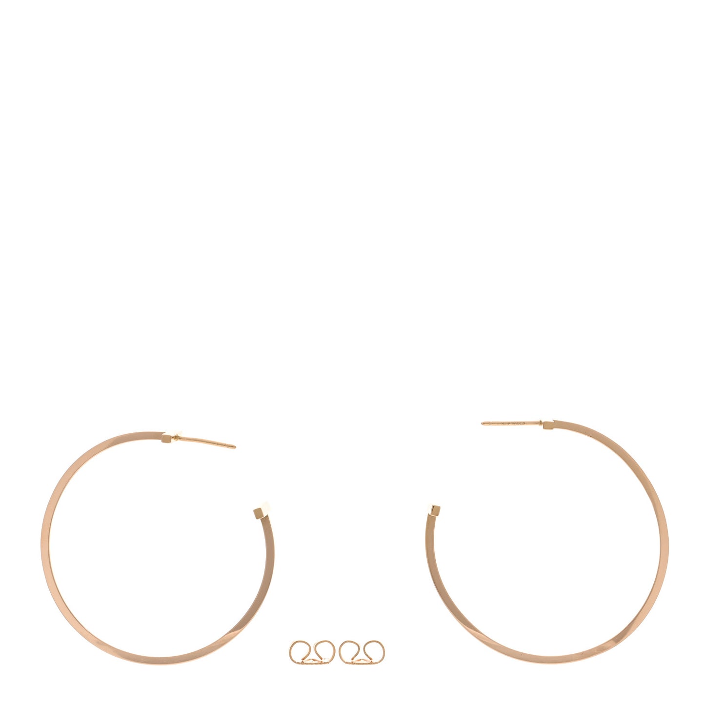 18K Rose Gold Medium T Wire Hoop Earrings