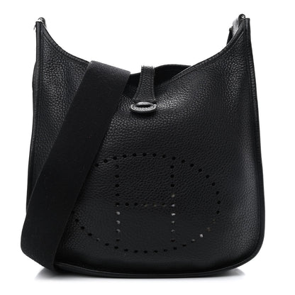 Hermes Taurillon Clemence Evelyne II PM Black 1 of 9