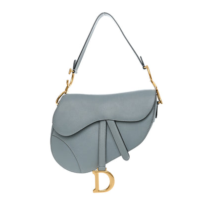 Christian Dior Shiny Goatskin Saddle Bag Cloud Blue 1 of 10