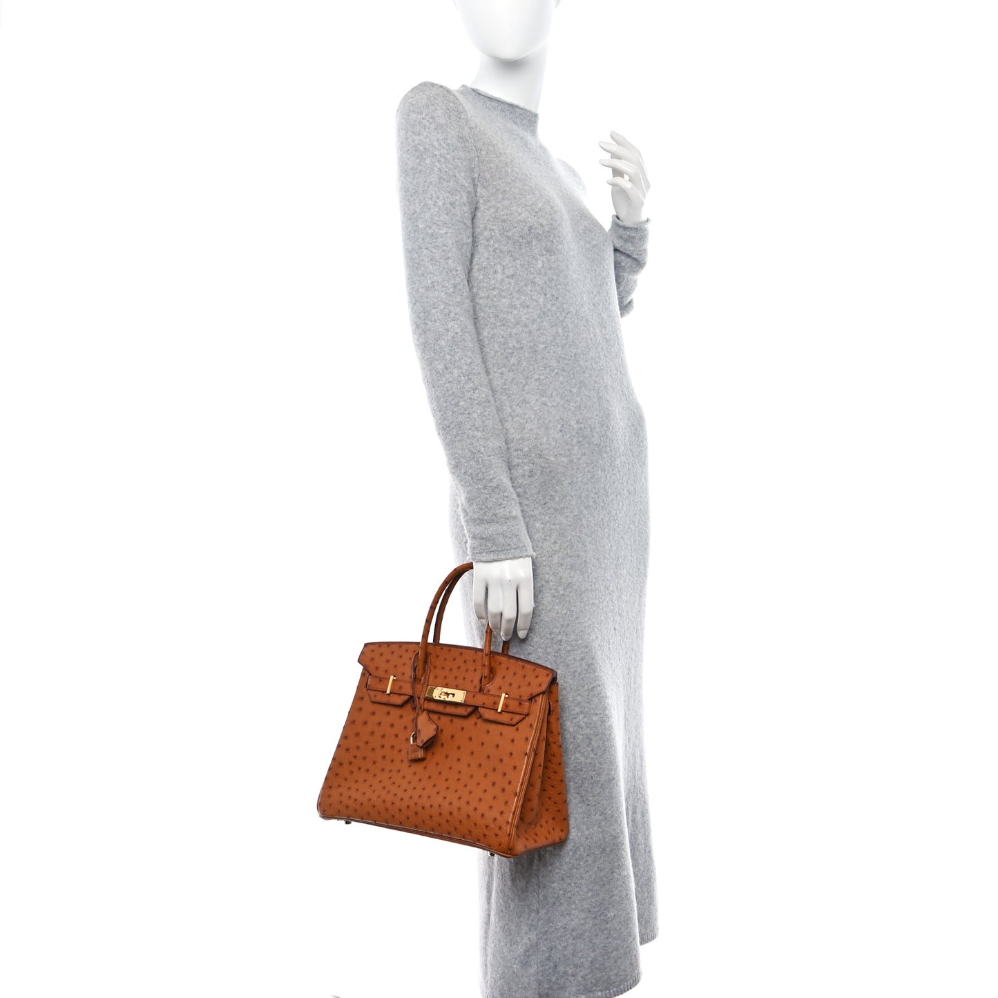 Ostrich Birkin 30 Gold
