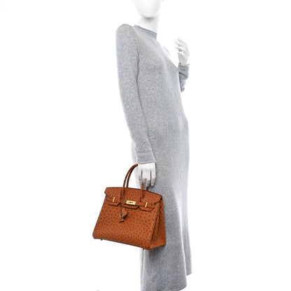 Hermes Ostrich Birkin 30 Gold 2 of 11