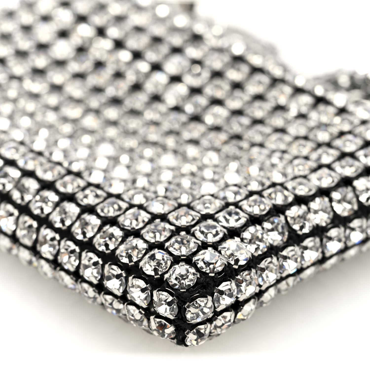 Alexander Wang Mesh Crystal Rhinestone Nano Heiress Shoulder Bag Black Silver 9 of 9