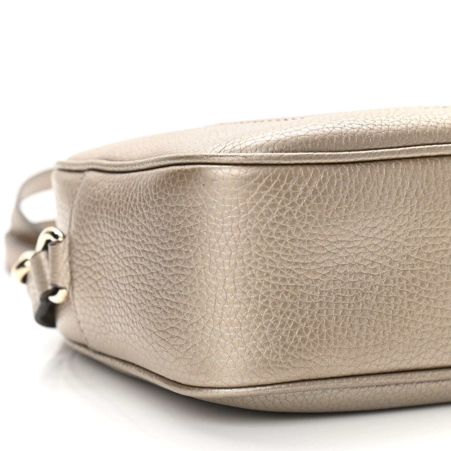 Gucci Metallic Pebbled Calfskin Small Soho Disco Bag Golden Beige 5 of 12
