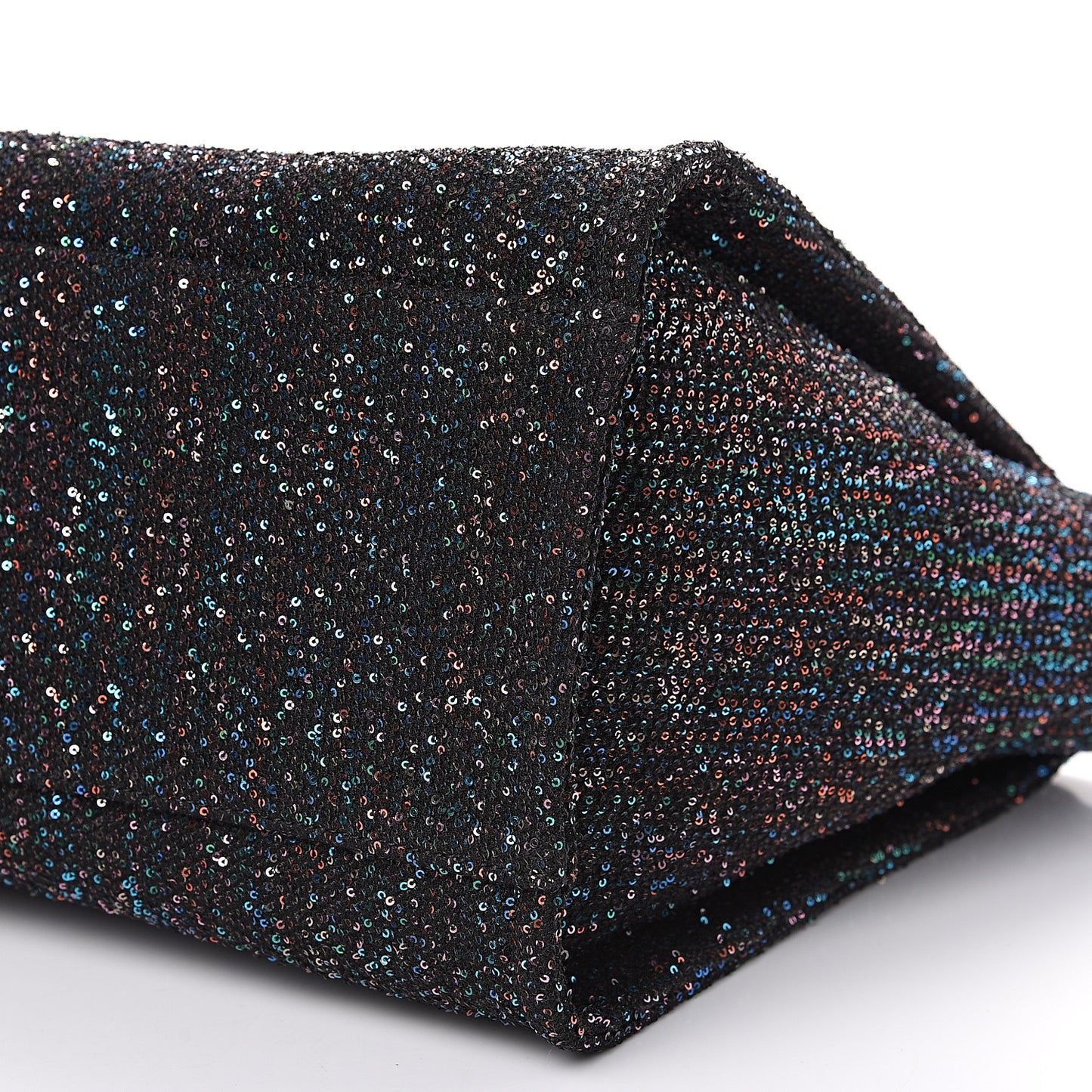 Calfskin Sequin Medium Deauville Tote Black