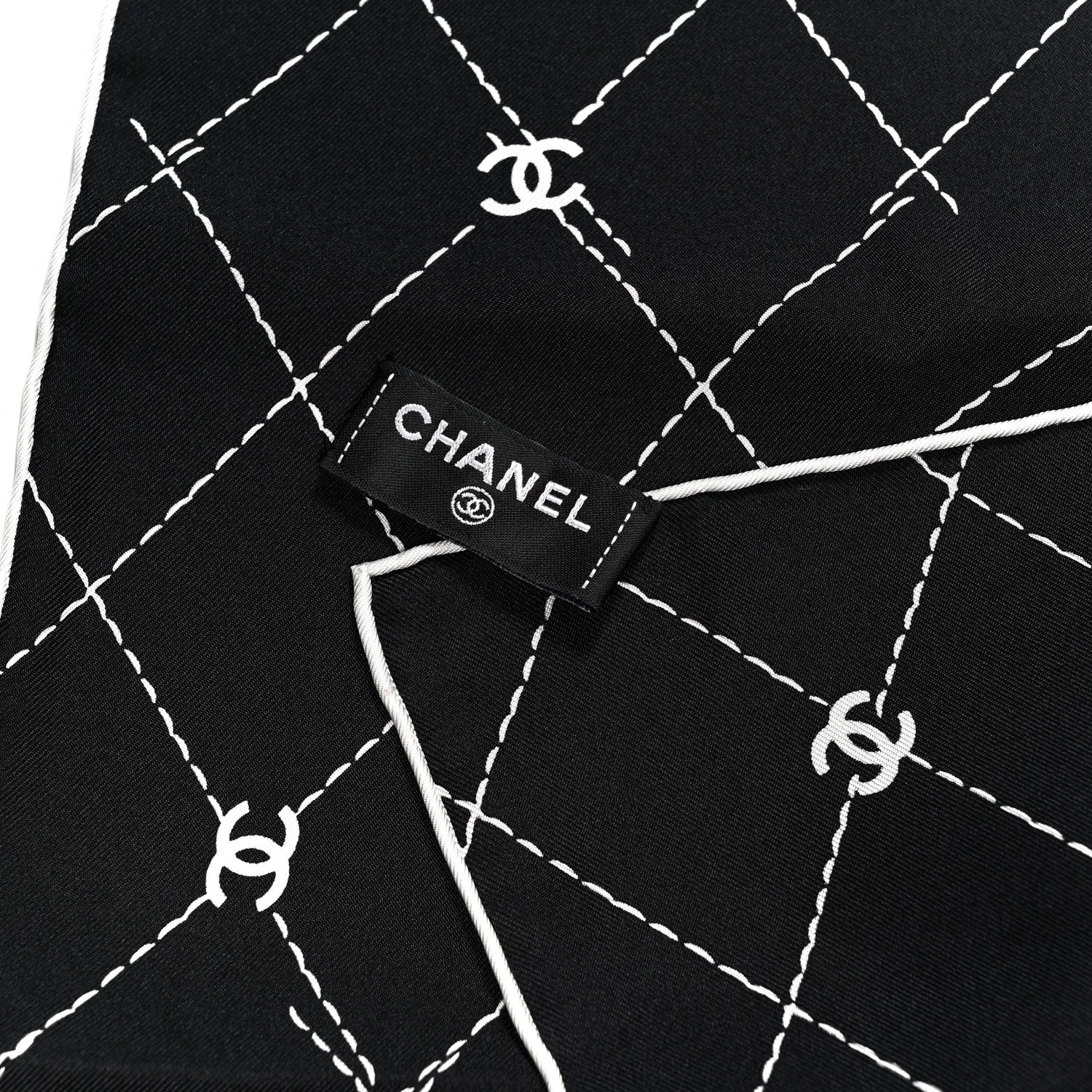 Chanel Silk Number 5 Perfume Scarf Black 3 of 3