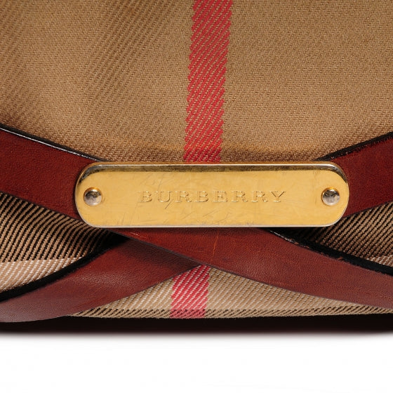 Burberry House Check Bridle Calfskin Medium Lynher Tote Dark Tan 10 of 10