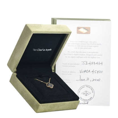 Van Cleef & Arpels 18K Yellow Gold Black Onyx Vintage Alhambra Pendant Necklace 5 of 5