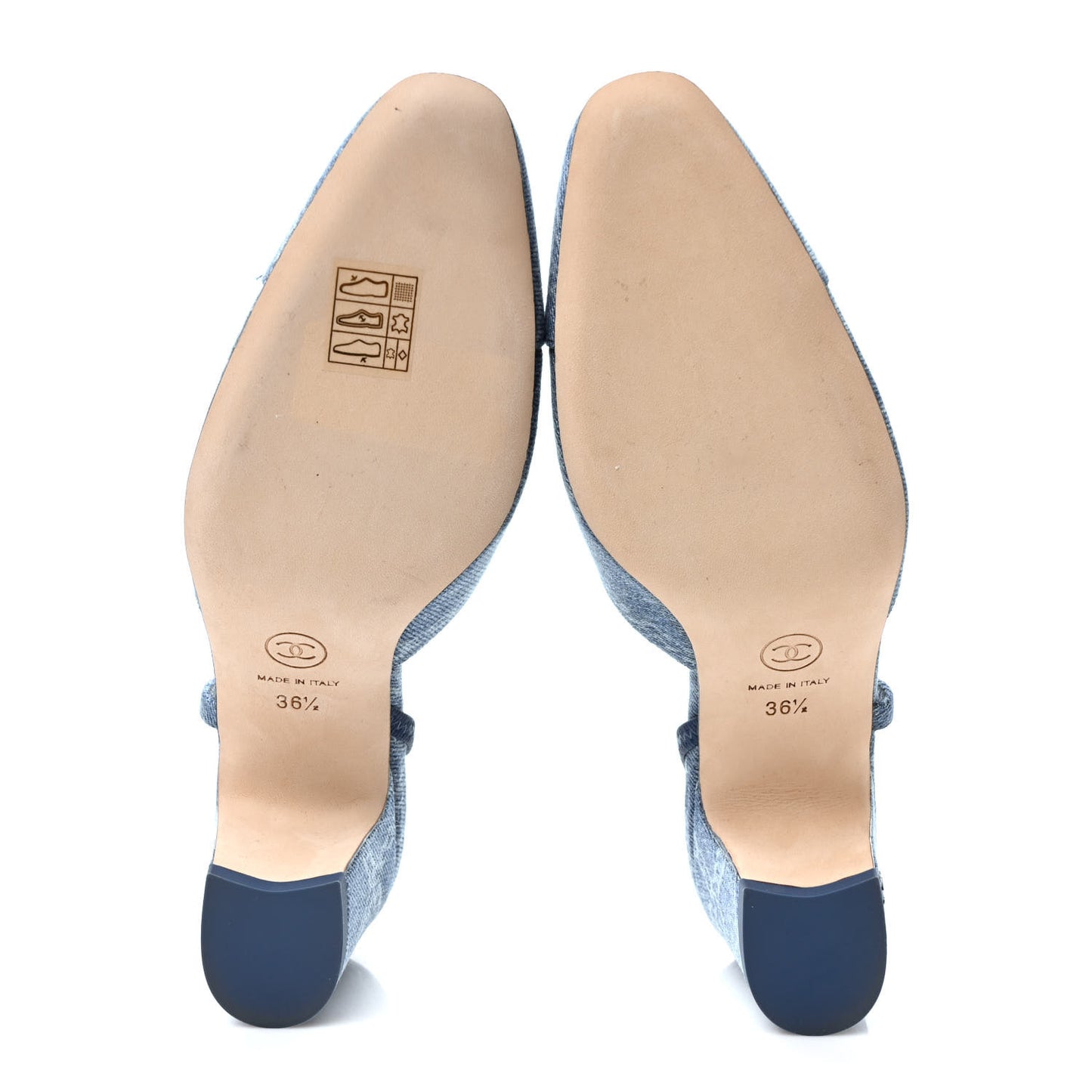 Denim Cap Toe Denim Slingback Pumps 36.5 Blue