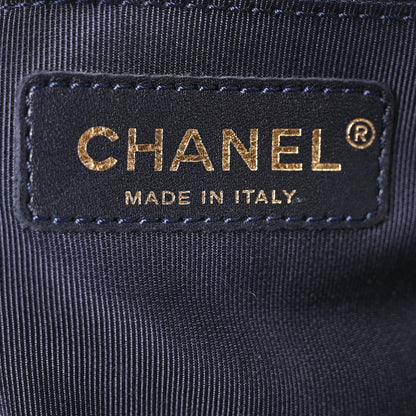 Chanel Lambskin Quilted Elegant CC Shopping Tote Navy Black 6 of 10