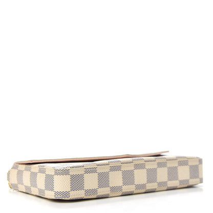 Louis Vuitton Damier Azur Pochette Felicie Chain Wallet Rose Ballerine 5 of 8