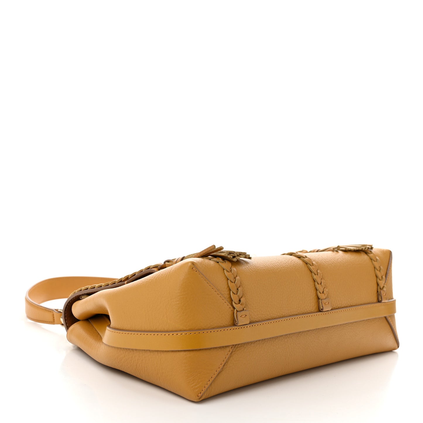 Grained Calfskin Medium Penelope Shoulder Bag Dusty Gold
