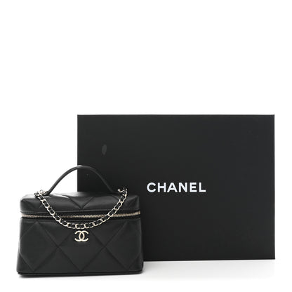 Chanel Caviar Quilted Top Handle Slim Vanity With Chain Black 10 of 10