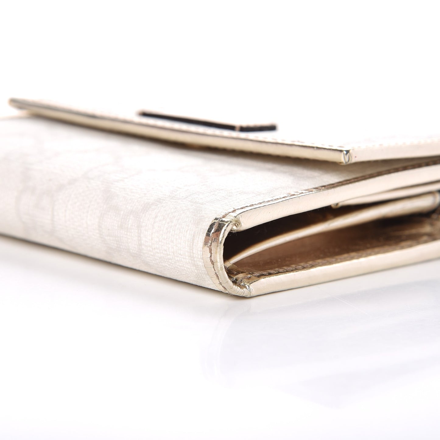 Monogram Joy French Flap Wallet White Silver