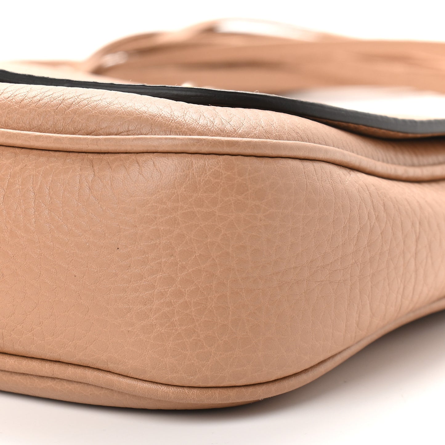 Pebbled Calfskin Medium Soho Flap Crossbody Camelia