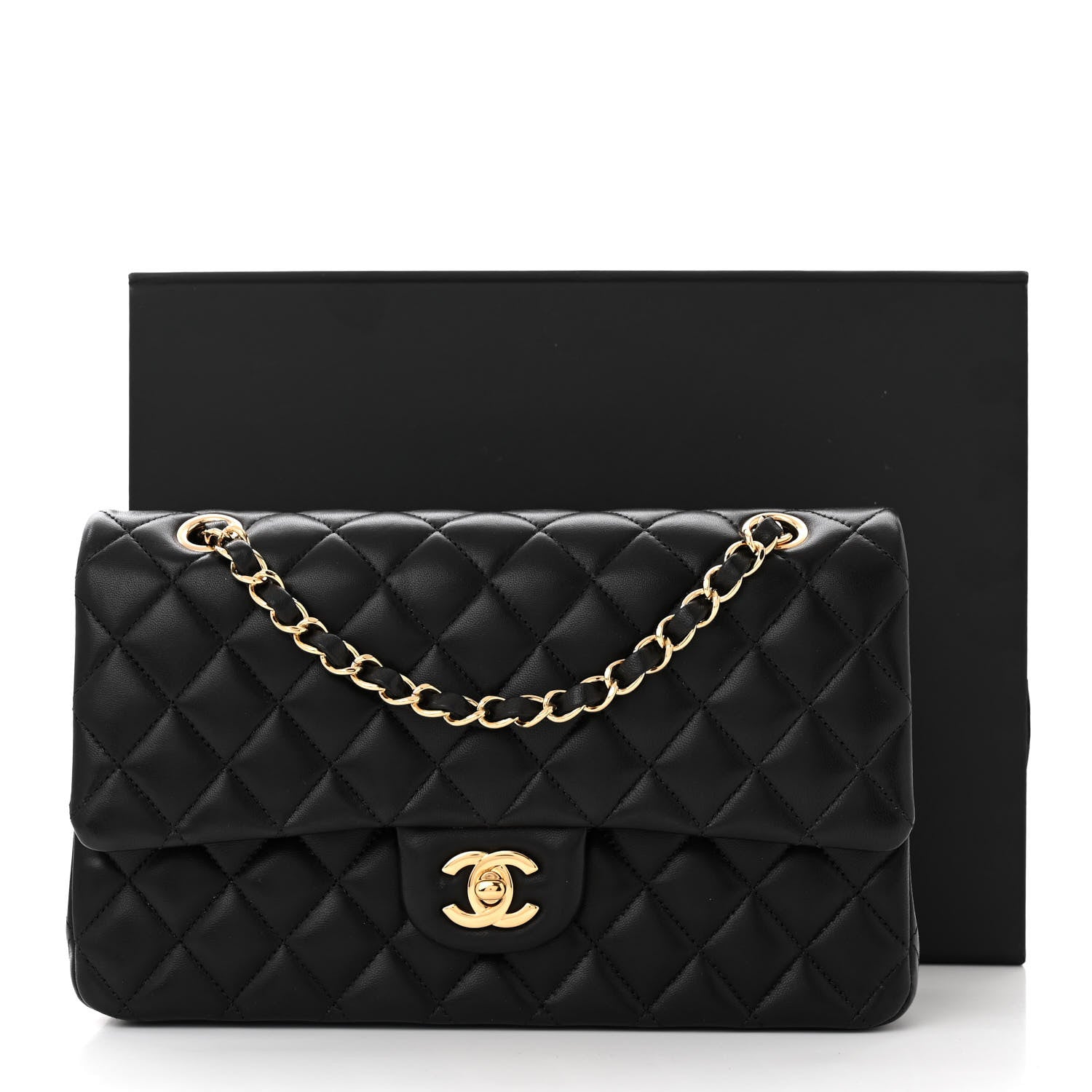 Chanel Lambskin Quilted Medium Double Flap Black 11 of 11