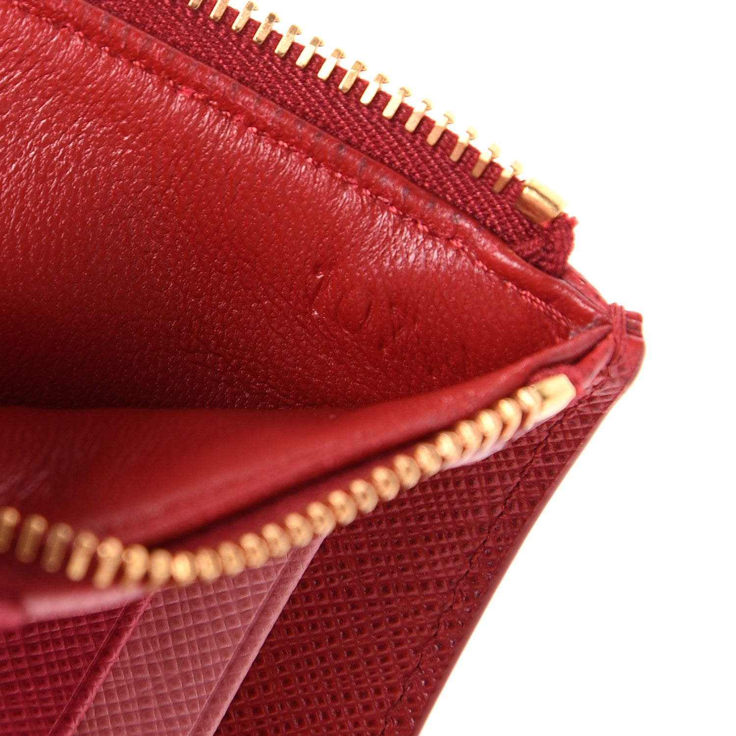 Prada Saffiano Zip Card Holder Fuoco Petalo 7 of 8