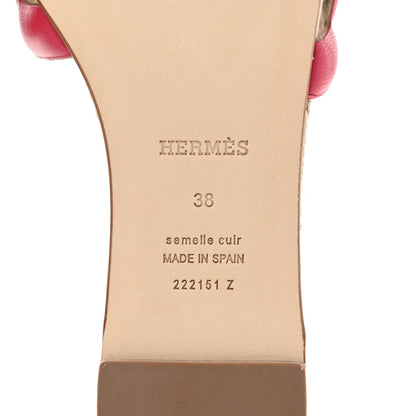 Hermes Nappa Famosa Espadrille Sandals 38 Rosa Framboise 7 of 8