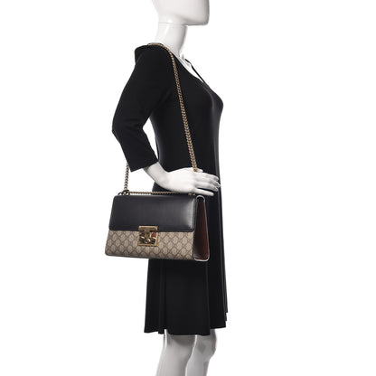 Gucci GG Supreme Monogram Calfskin Medium Padlock Shoulder Bag Beige Black Cuir 2 of 16