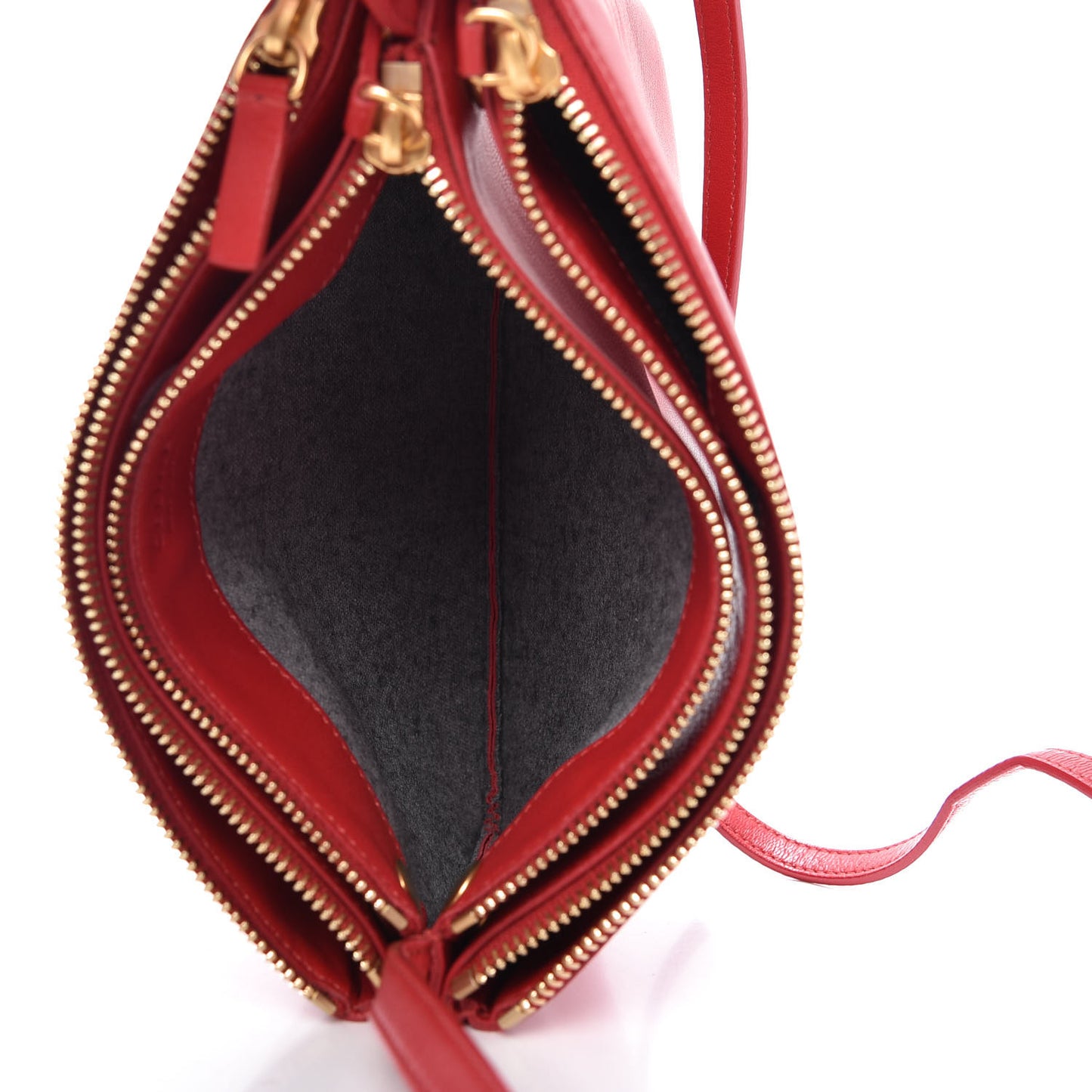 Lambskin Small Trio Crossbody Bag Red