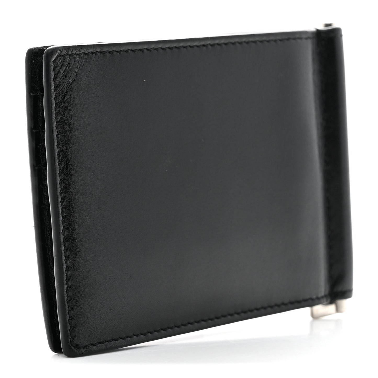 Calfskin Bill Clip Card Case Black