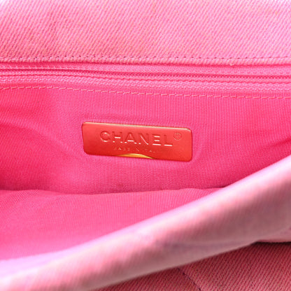 Chanel Denim Quilted Medium Chanel 19 Flap Neon Pink 6 of 10